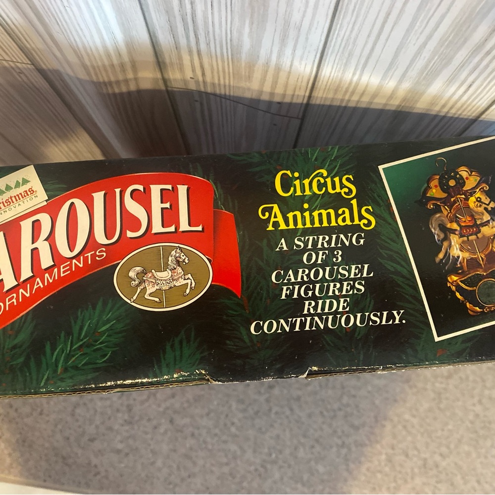 Mr. Christmas Carousel Ornaments Circus Animals Elephant Tiger Horse Animated - Picture 3 of 8